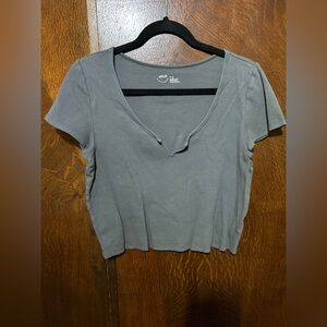 Aerie Gray V-Neck Women's crop Top size XL